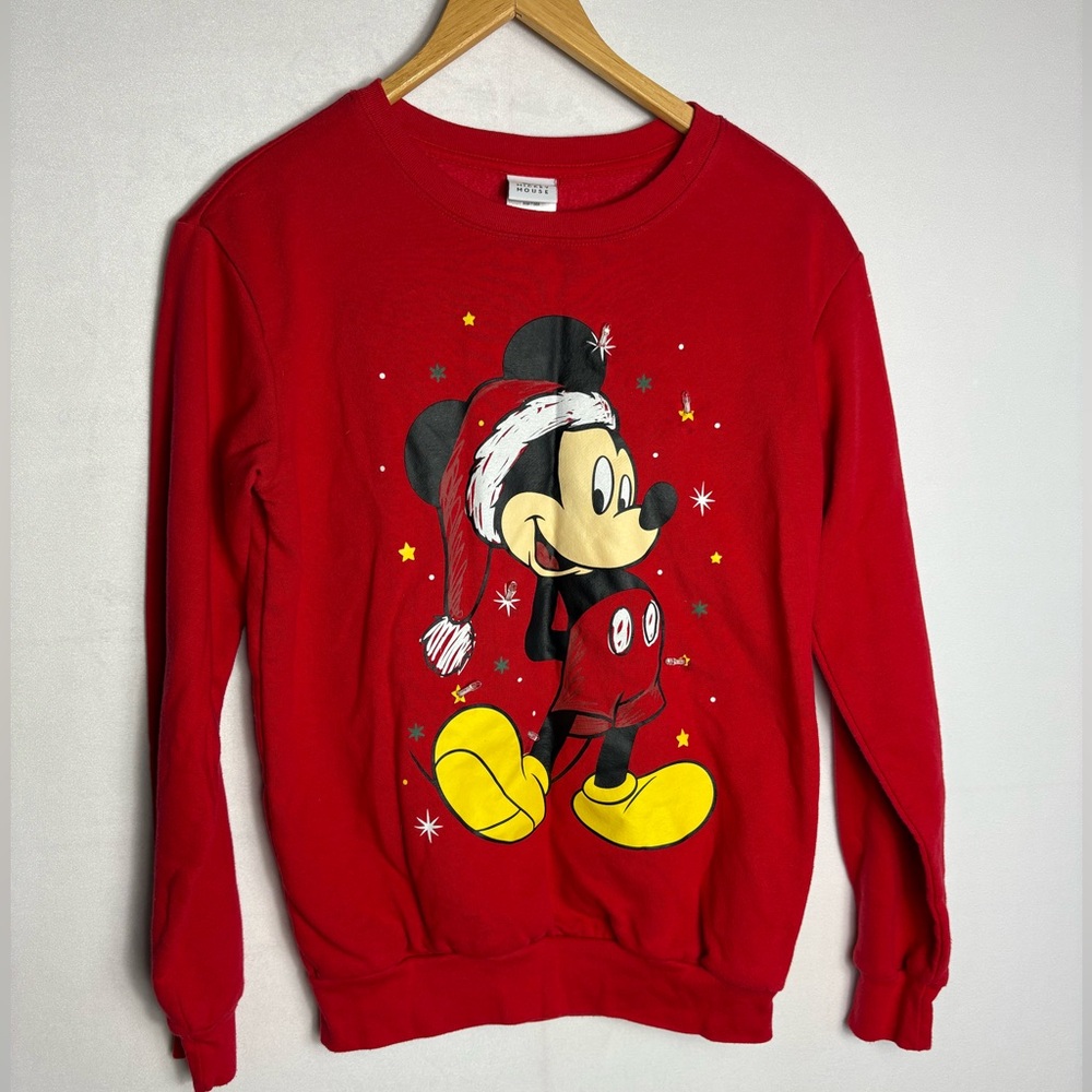 Disney Red Mickey Mouse Holiday Sweatshirt